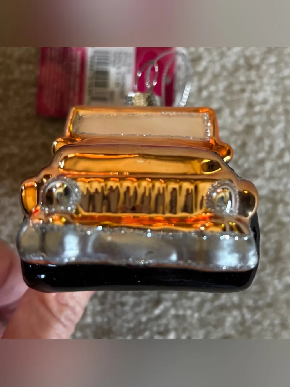 Kohl's St. Nicholas Square Gold and White Jeep Ornament Toy